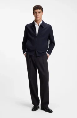 Relaxed-fit trousers in patterned virgin wool