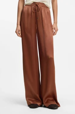 Relaxed-fit trousers in satin