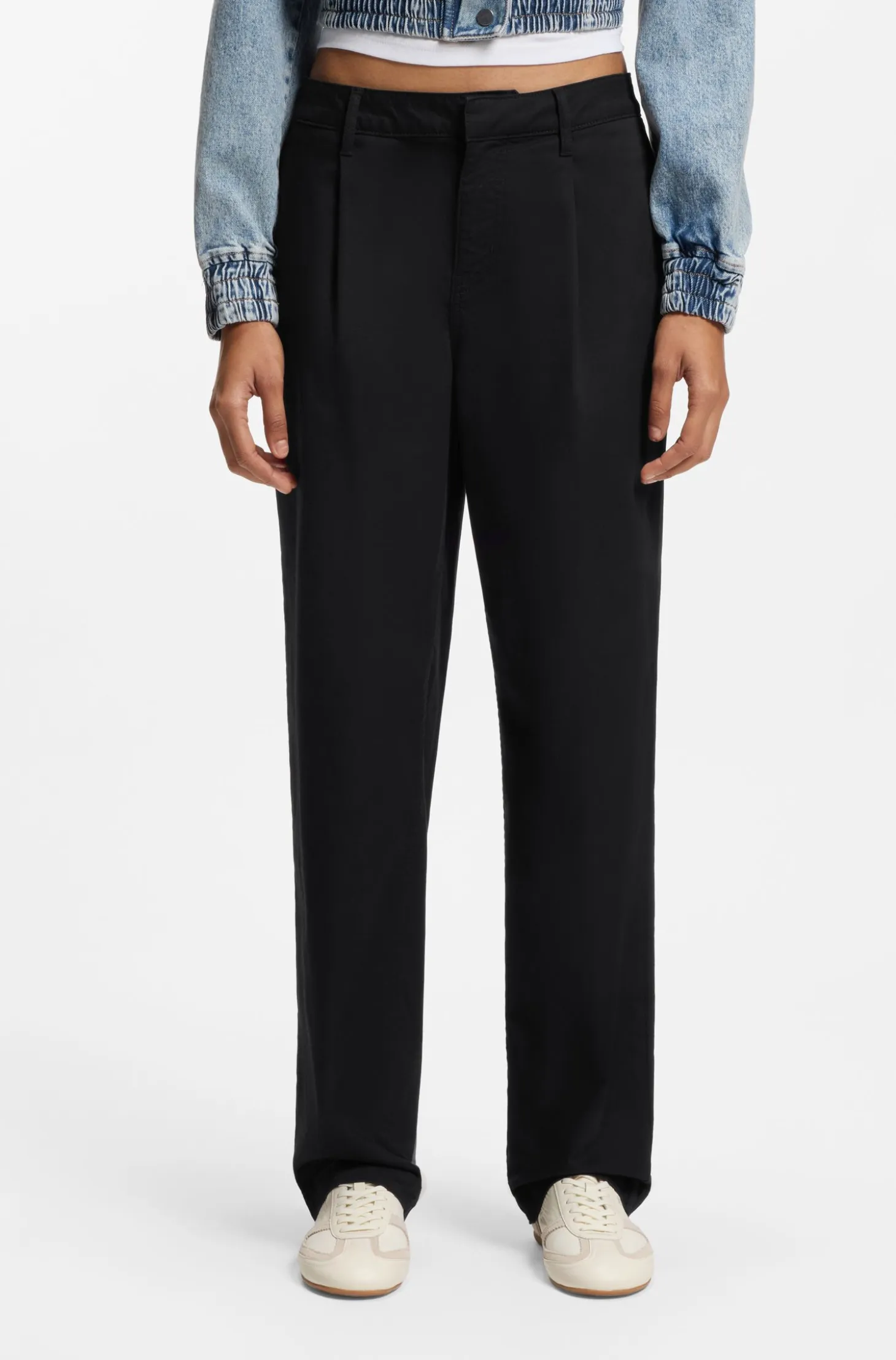 Relaxed-fit trousers in stretch-cotton twill