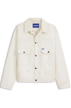 Relaxed-fit trucker jacket in ecru denim