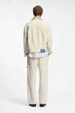 Relaxed-fit trucker jacket in ecru denim