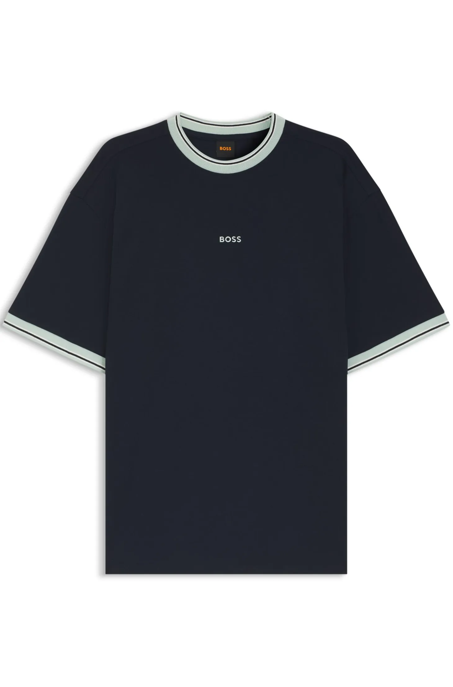Relaxed-fit T-shirt in cotton with striped trims
