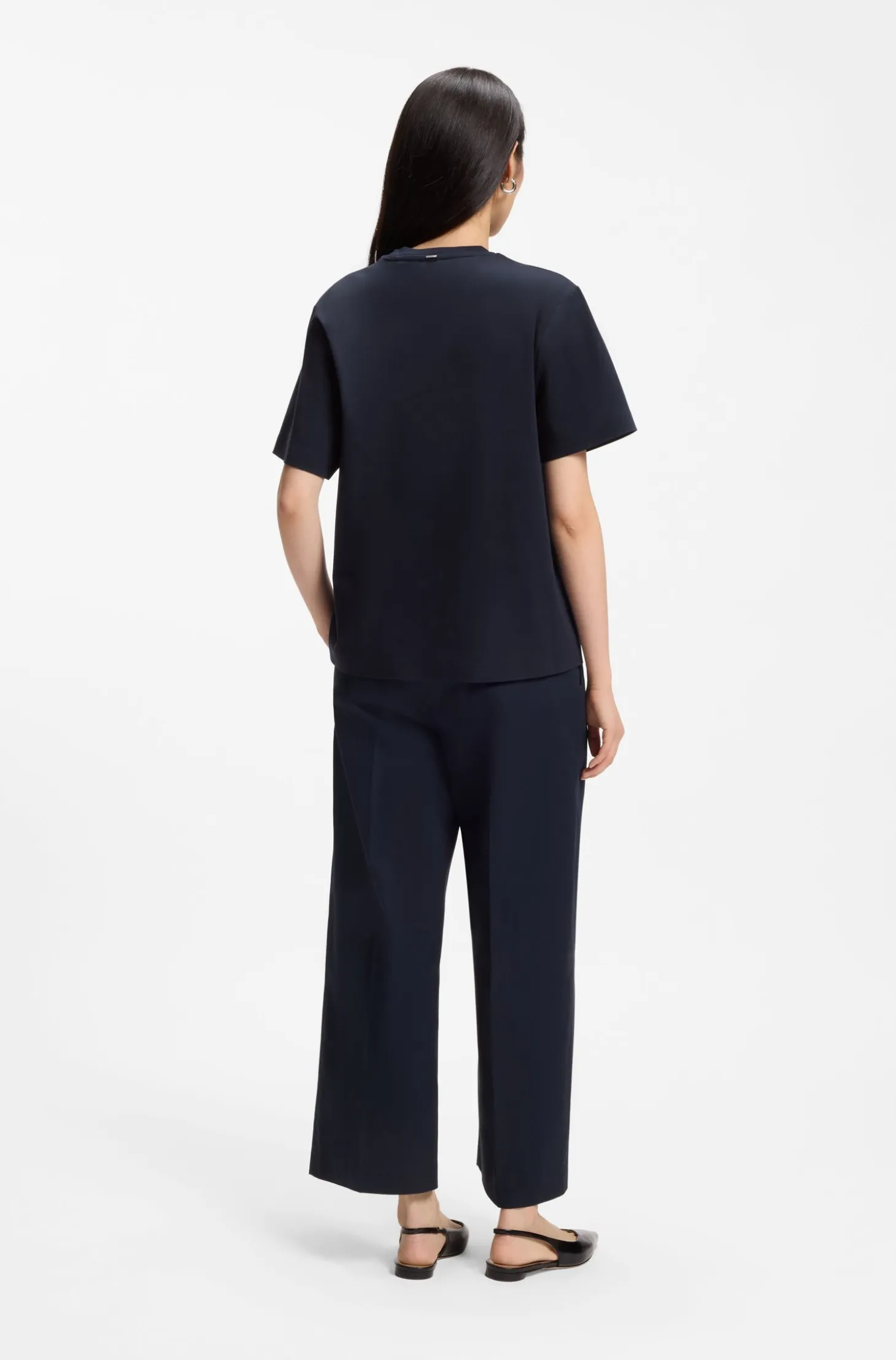 Relaxed-fit T-shirt in mercerised cotton