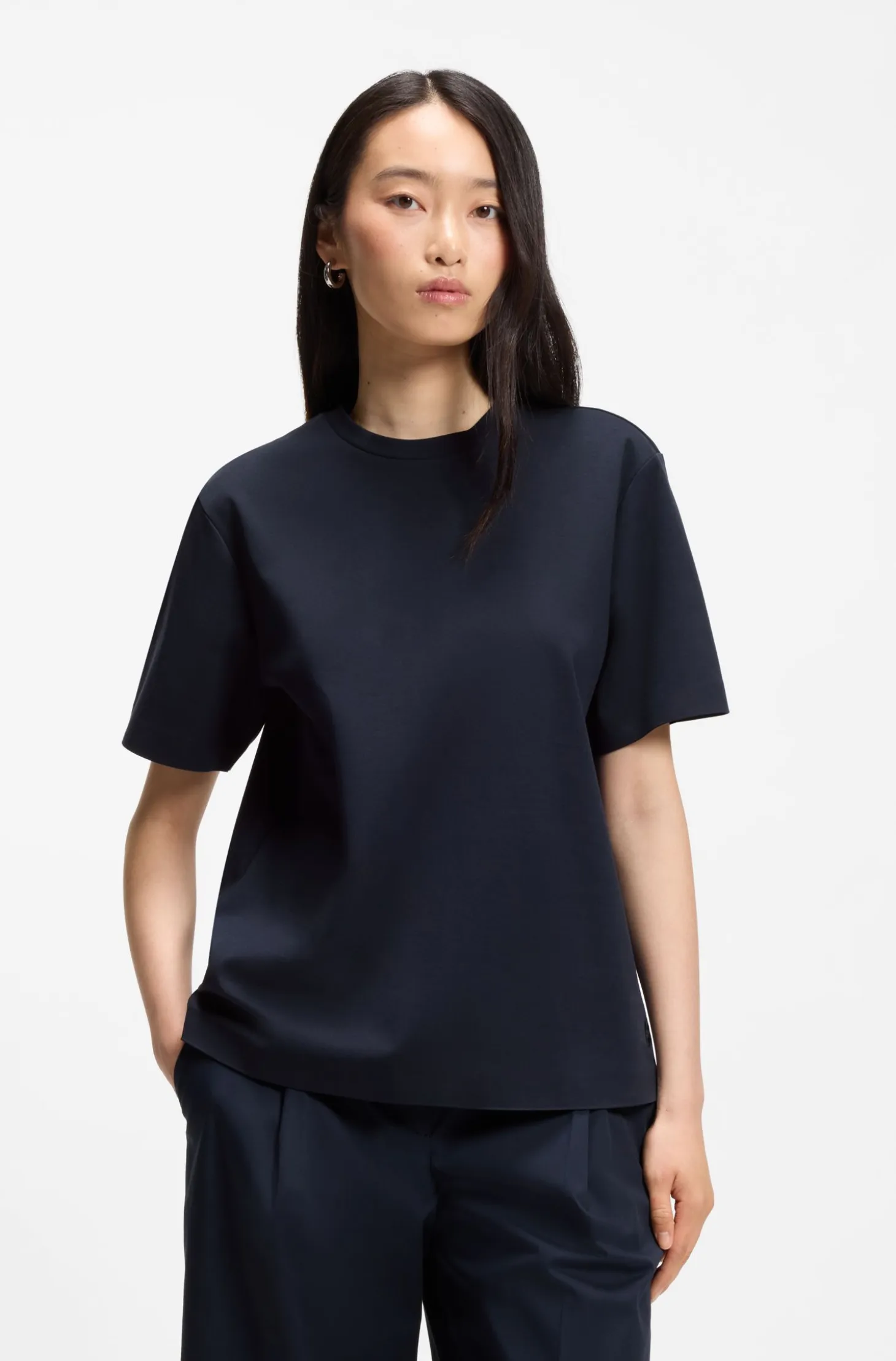 Relaxed-fit T-shirt in mercerised cotton