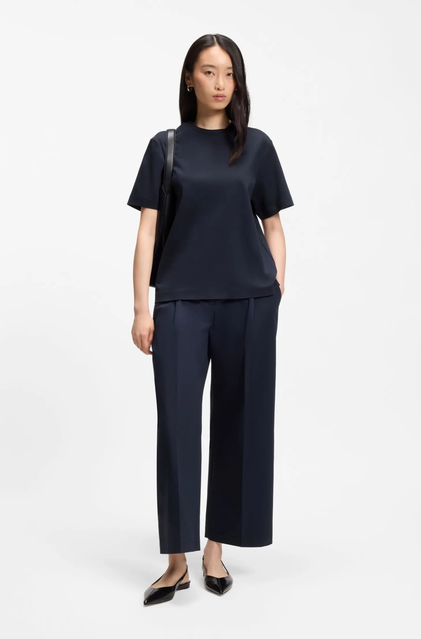 Relaxed-fit T-shirt in mercerised cotton