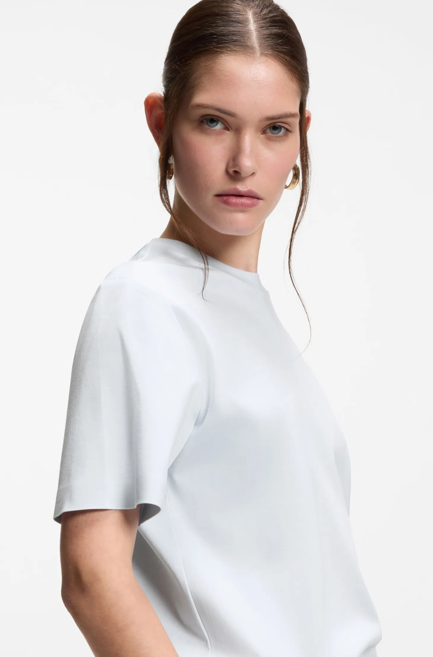 Relaxed-fit T-shirt in mercerised cotton