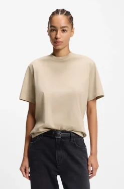 Relaxed-fit T-shirt in mercerised cotton