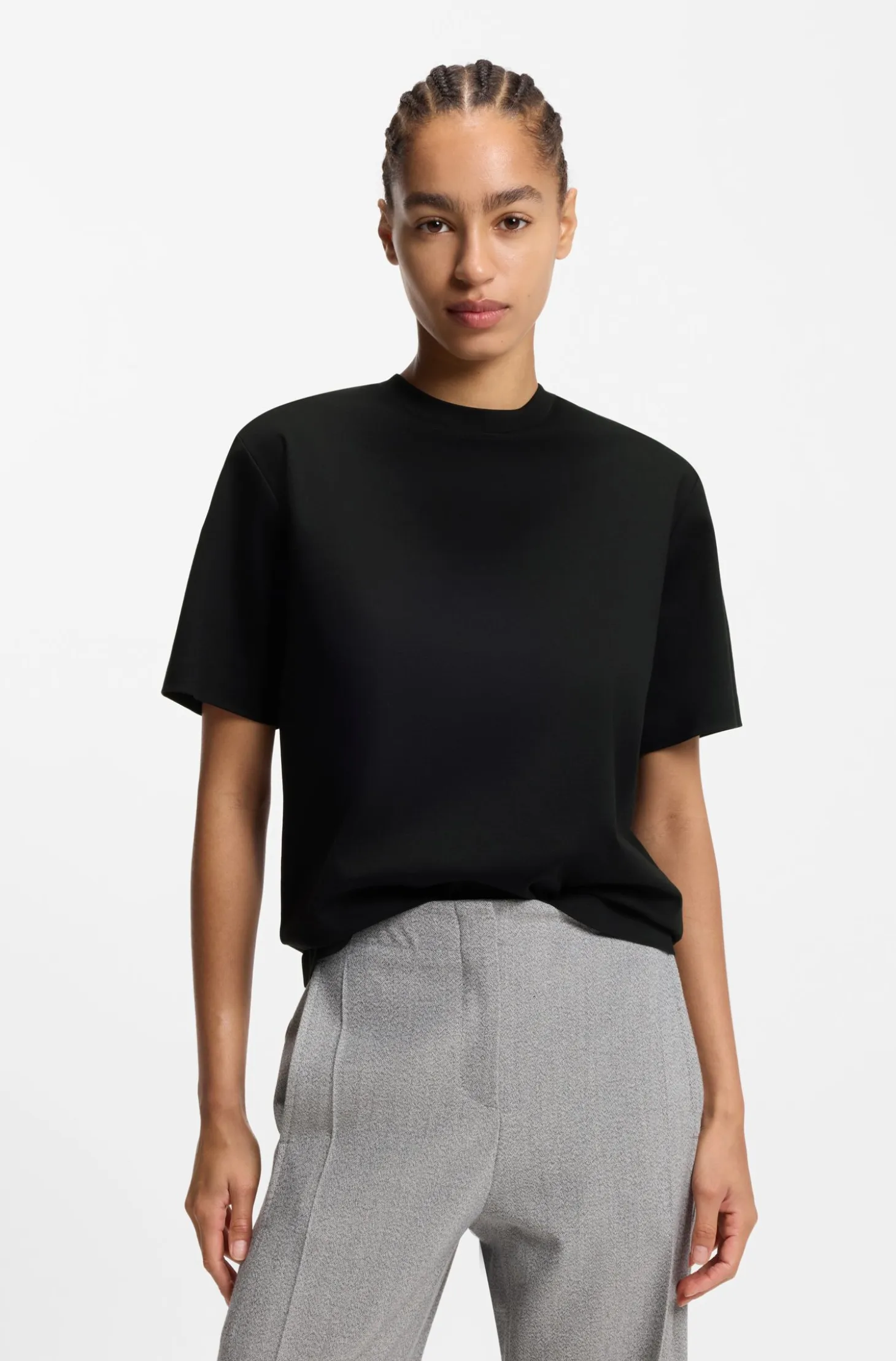 Relaxed-fit T-shirt in mercerised cotton