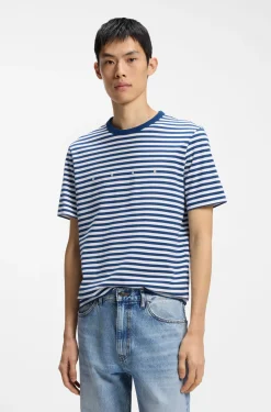 Relaxed-fit T-shirt in striped cotton jersey