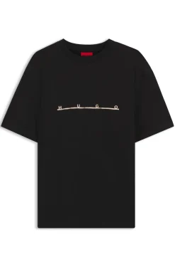Relaxed-fit T-shirt with zigzag stitching detail