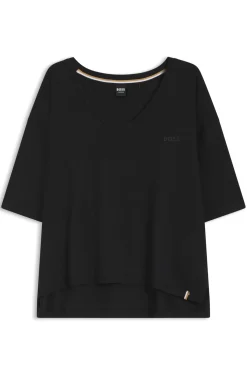 Relaxed-fit V-neck T-shirt in stretch jersey