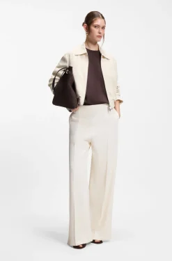 Relaxed-fit wide-leg trousers in lightweight twill