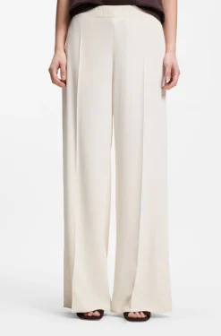 Relaxed-fit wide-leg trousers in lightweight twill