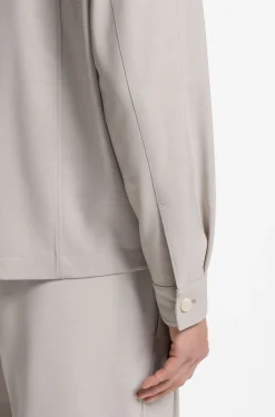 Relaxed-fit zip-up jacket in patterned virgin wool
