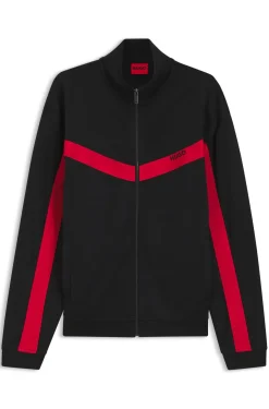 Relaxed-fit zip-up sweatshirt with chevron tape