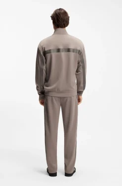 Relaxed-fit zip-up sweatshirt with chevron tape