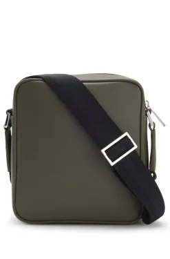Reporter bag with silver-tone logo lettering