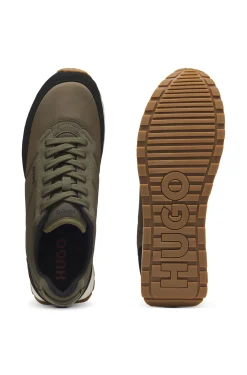 Retro-inspired trainers with faux suede