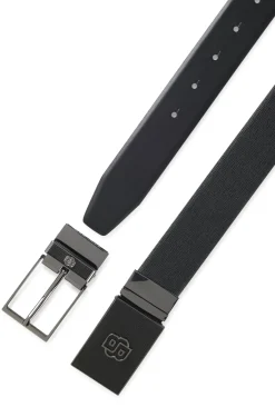 Reversible belt in Italian leather with interchangeable buckles