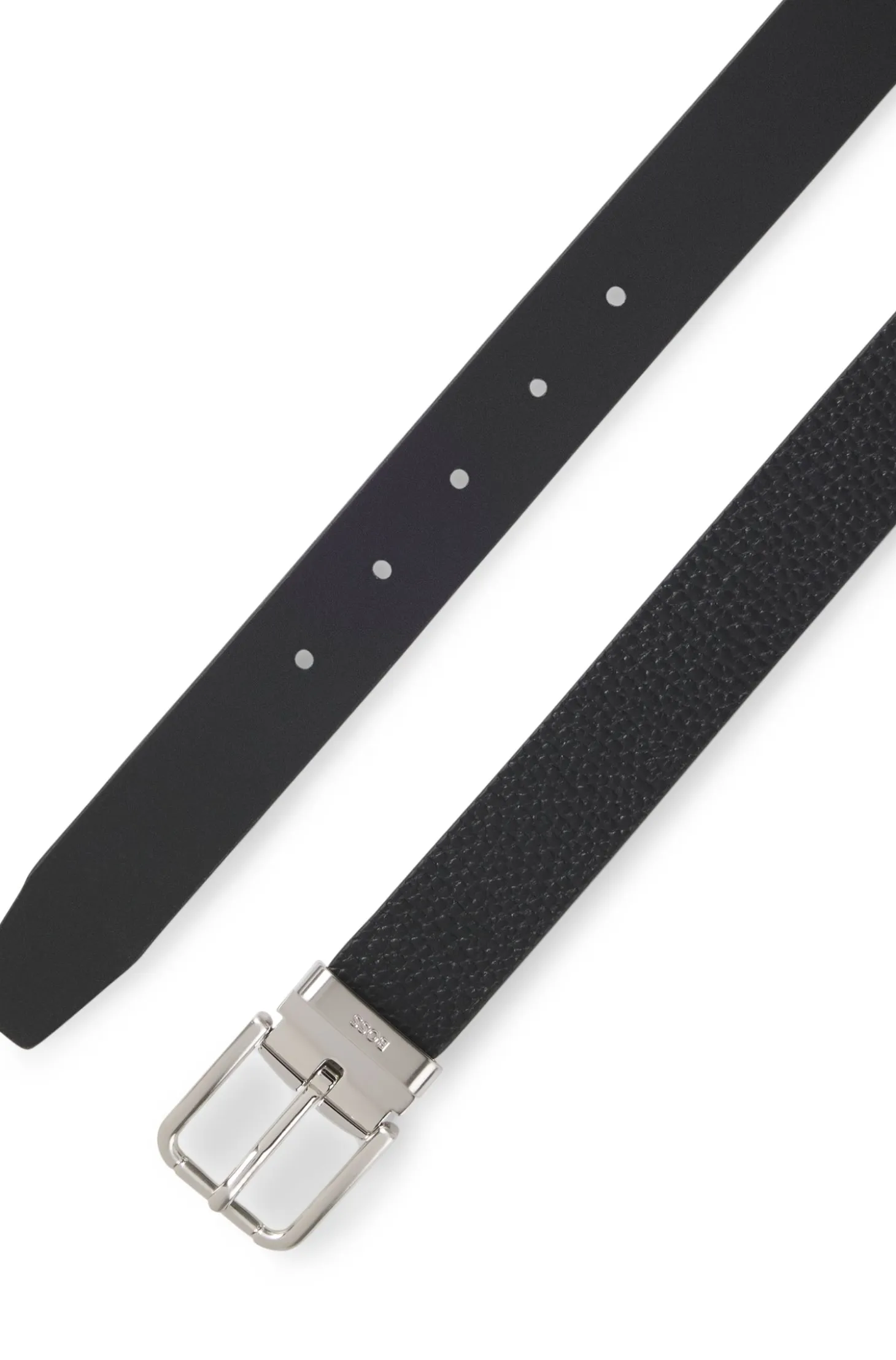 Reversible Italian-leather business belt
