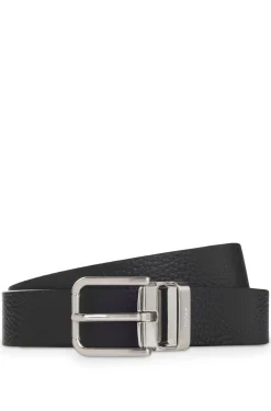 Reversible Italian-leather business belt