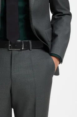Reversible Italian leather belt with two textures