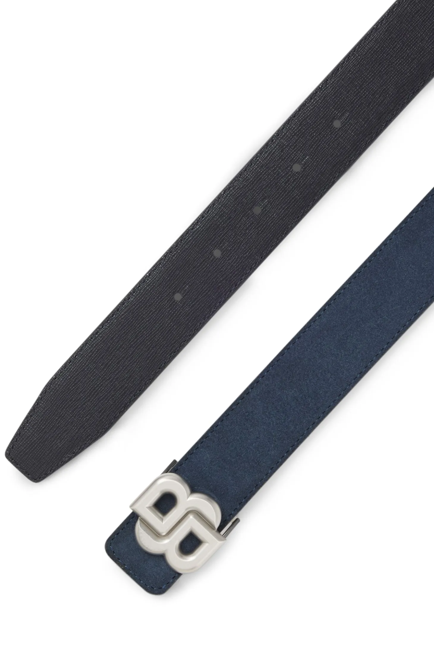 Reversible leather belt with Double B buckle