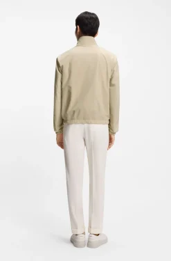 Reversible zip-up jacket in peached fabric