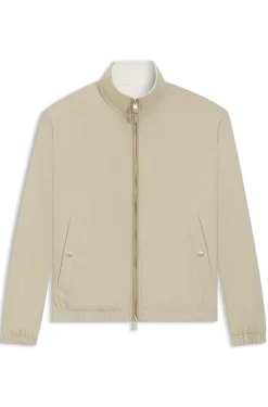 Reversible zip-up jacket in peached fabric