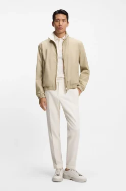 Reversible zip-up jacket in peached fabric