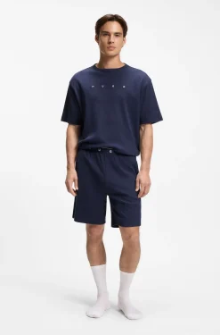 Ribbed cotton-blend pyjama bottoms with logo waistband