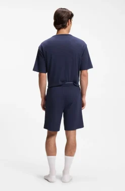 Ribbed cotton-blend pyjama bottoms with logo waistband