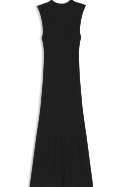 Ribbed dress with colour-blocked effect