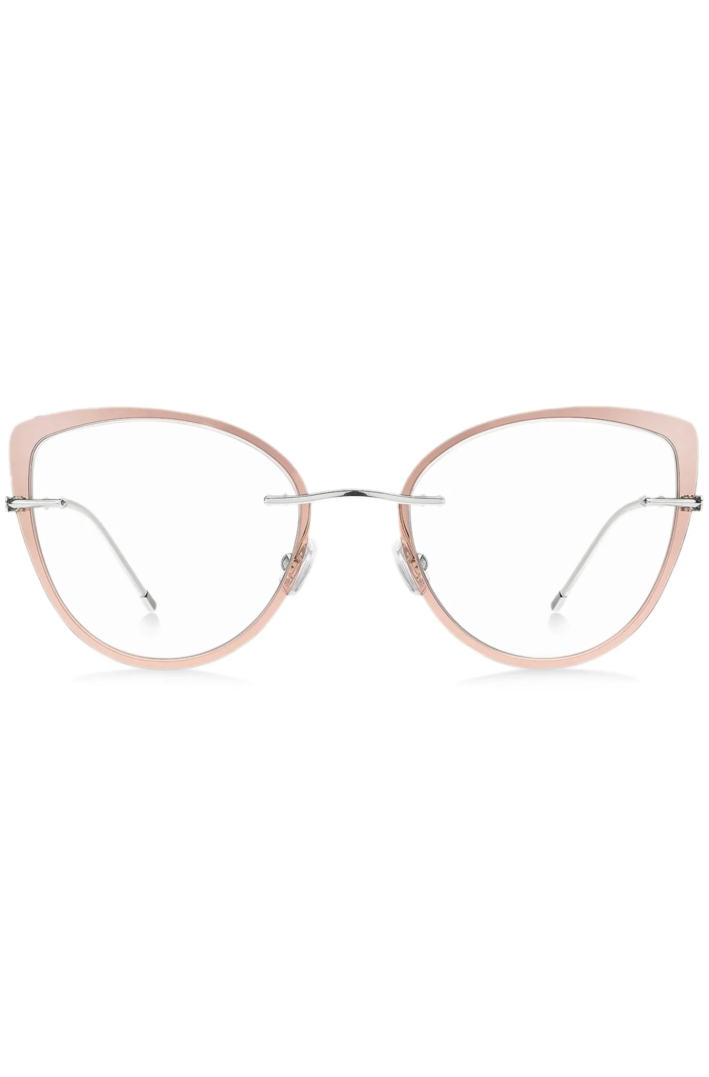 Rimless optical frames with coloured contours