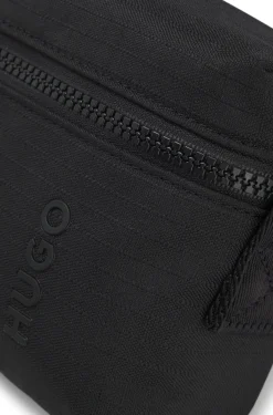 Ripstop crossbody bag with logo lettering