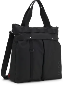 Ripstop tote bag with logo lettering