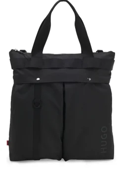 Ripstop tote bag with logo lettering