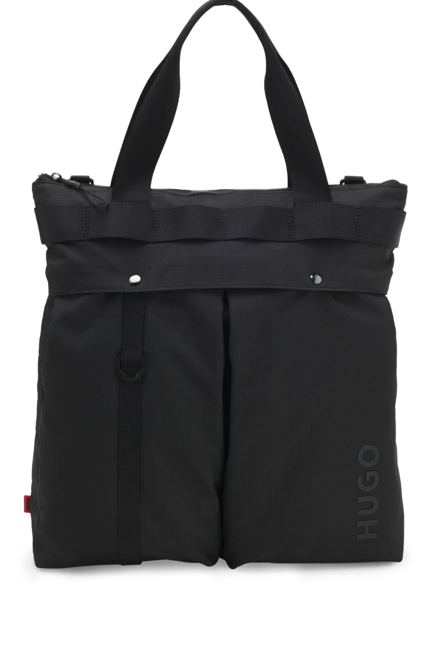 Ripstop tote bag with logo lettering