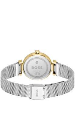 Rosehill gold-tone watch with silver-tone mesh bracelet