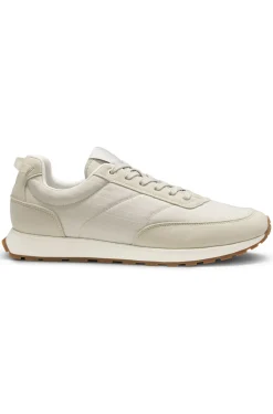Running-inspired trainers with monogram-jacquard uppers