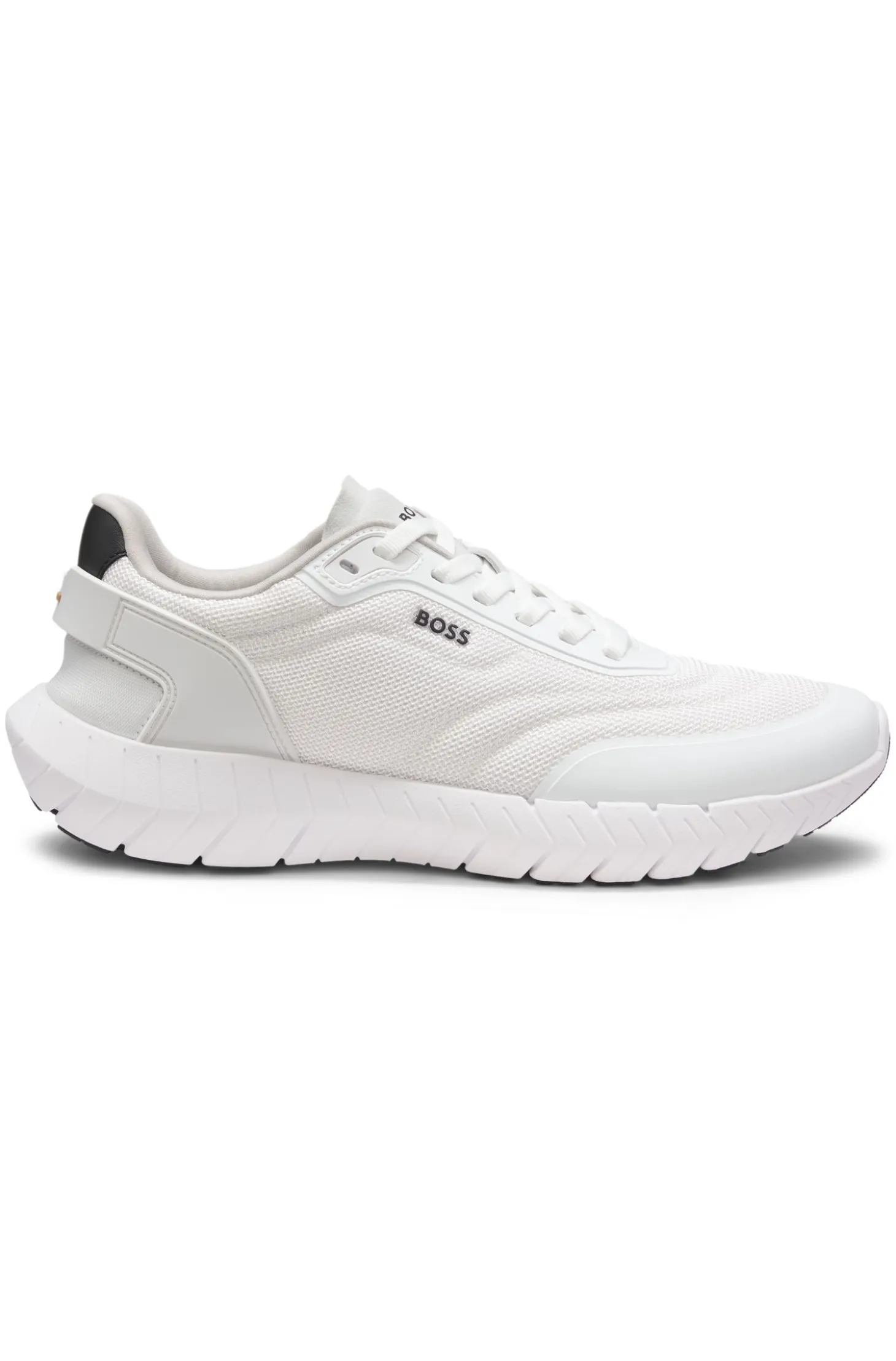 Running trainers with leather trims