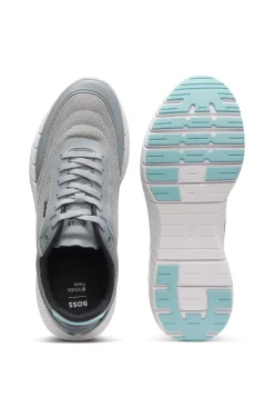 Running trainers with leather trims