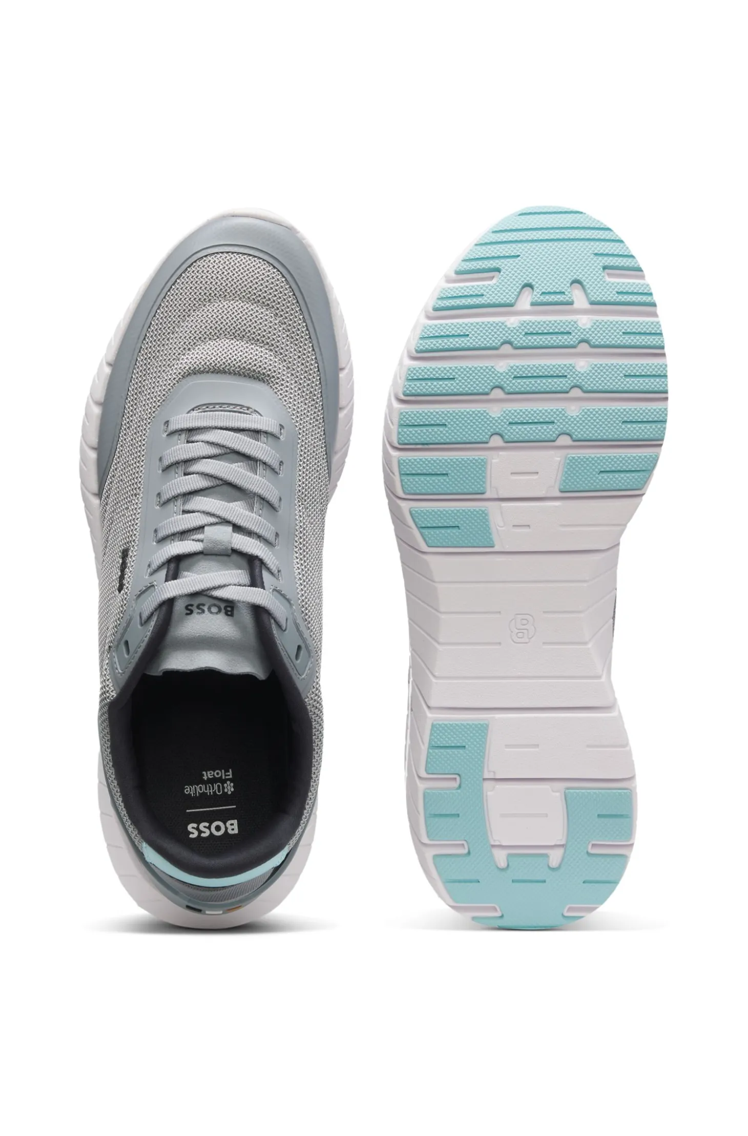 Running trainers with leather trims