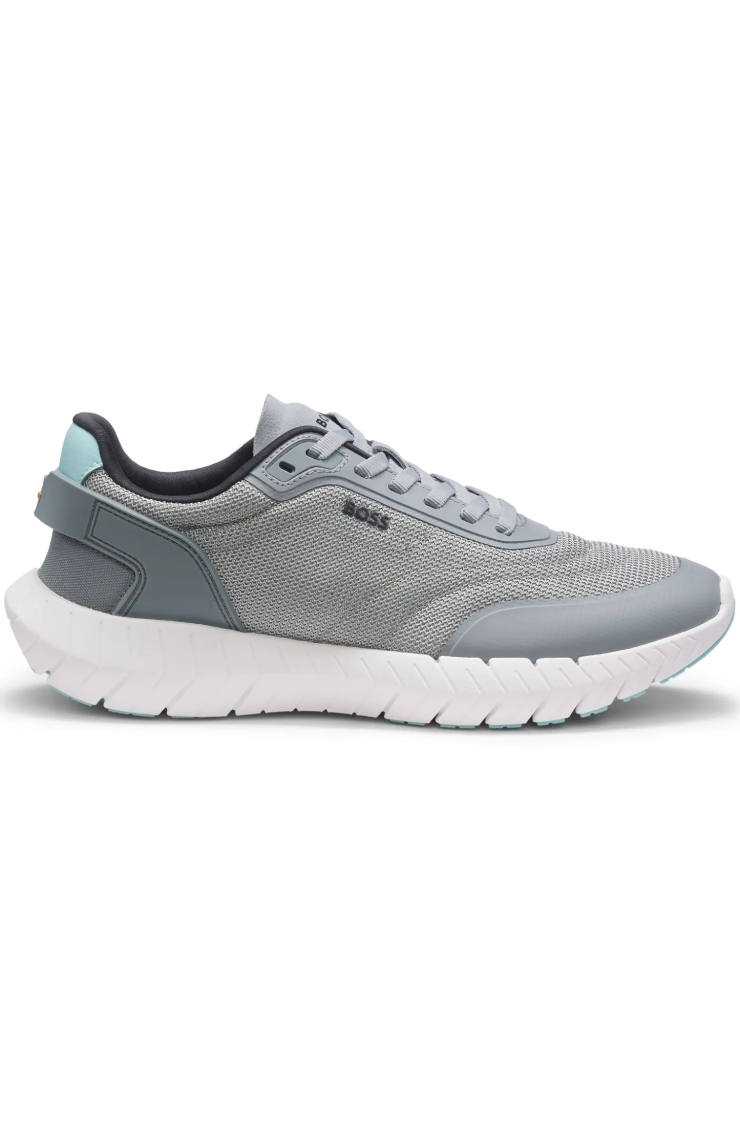 Running trainers with leather trims