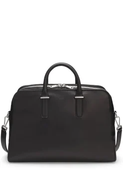 Runway holdall in leather with embossed logo