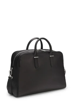 Runway holdall in leather with embossed logo