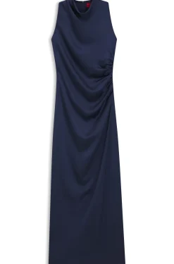 Satin maxi dress with gathered details