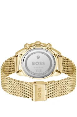 Sealiner gold-tone chronograph watch with black dial