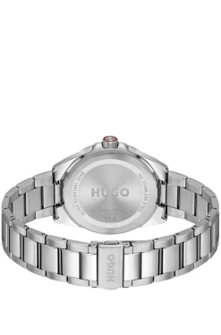 Seam stainless-steel watch with green textured dial