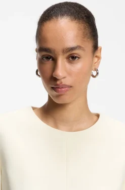 Short-sleeved dress in Japanese crepe
